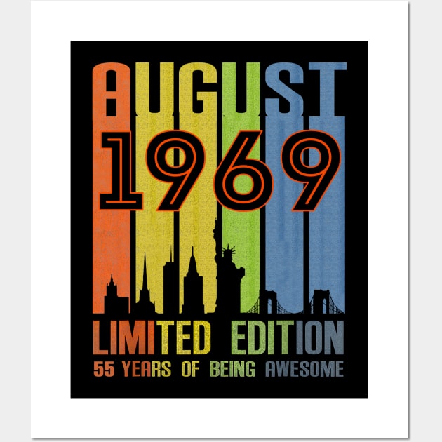 August 1969 55 Years Of Being Awesome Limited Edition Wall Art by nakaahikithuy